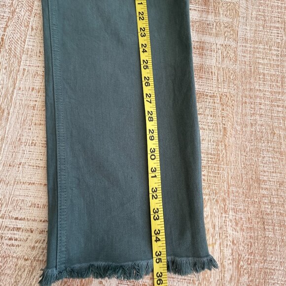 J. Crew Classic Straight Slate Green Teal Raw Hems Jeans size 29P - Picture 9 of 9
